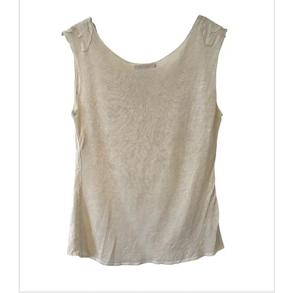 Nanette Lepore 100% Linen Embroidered Sleeveless Mixed Media Cottagecore Top - Picture 2 of 15